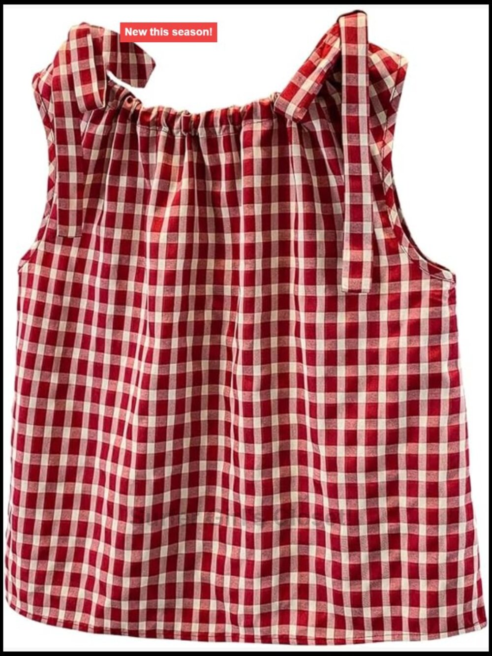SweatyRocks Tie Shoulder Tank Top Sleeveless Gingham Plaid Summer Blouse